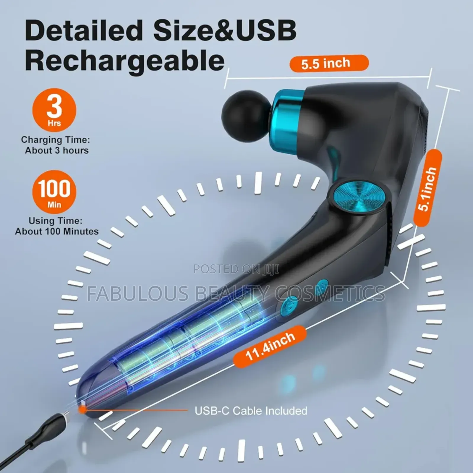 Folding Massage Gun With Heat Cold Therapy, Back Deep Tissue Massg