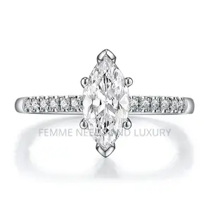 Moissanite Ring in Pure Silver