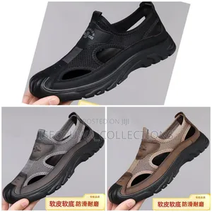 Casual Anti-Slip Mesh Sandals – Black/Grey/Brown
