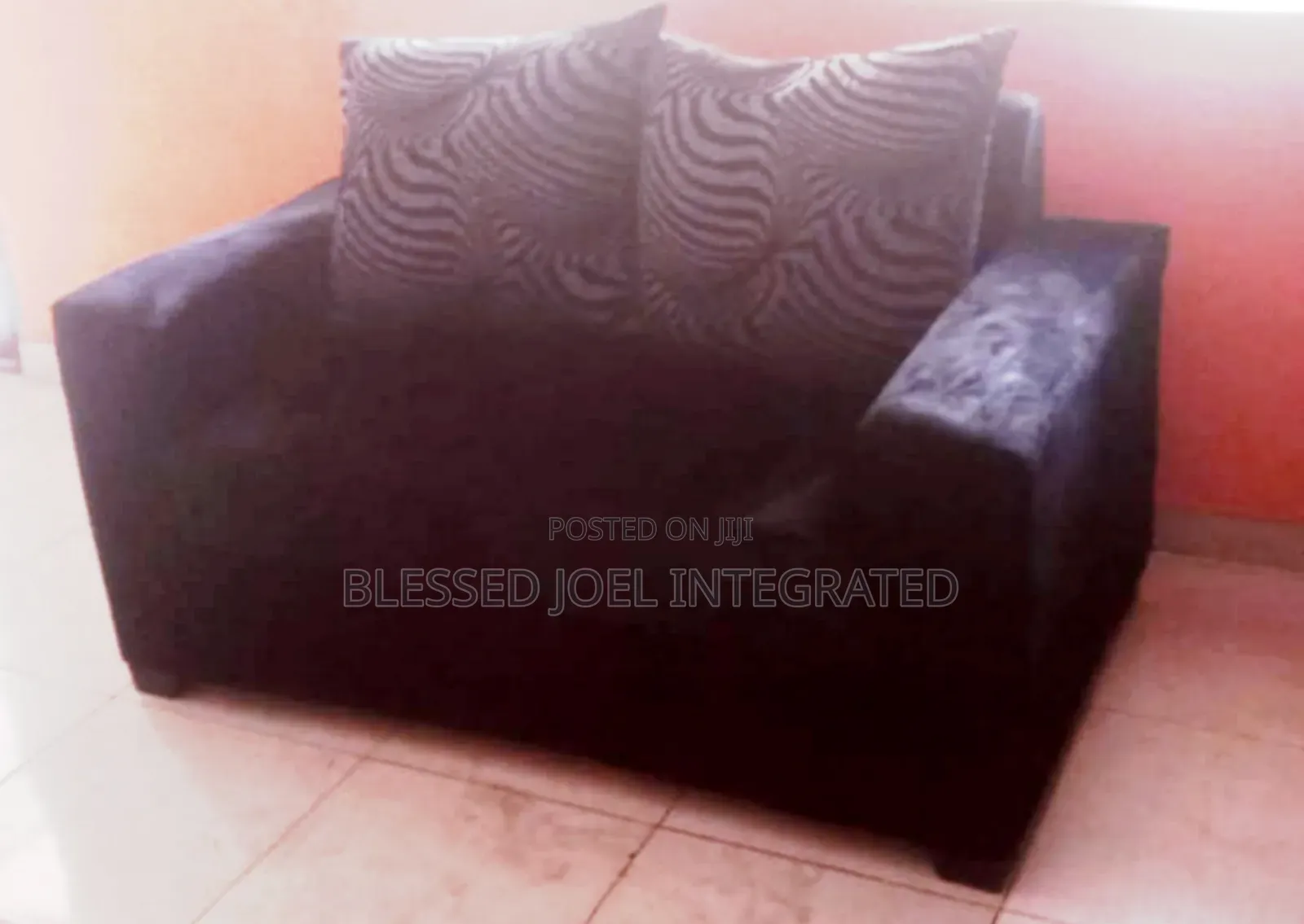 Black Sofa With Pillows