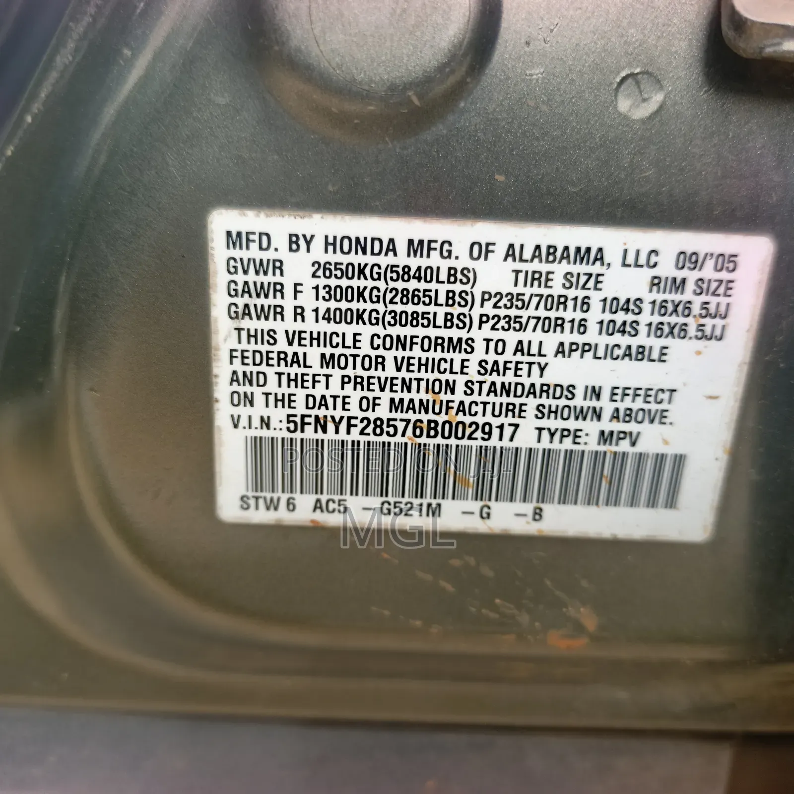 Honda Pilot 2006 Green