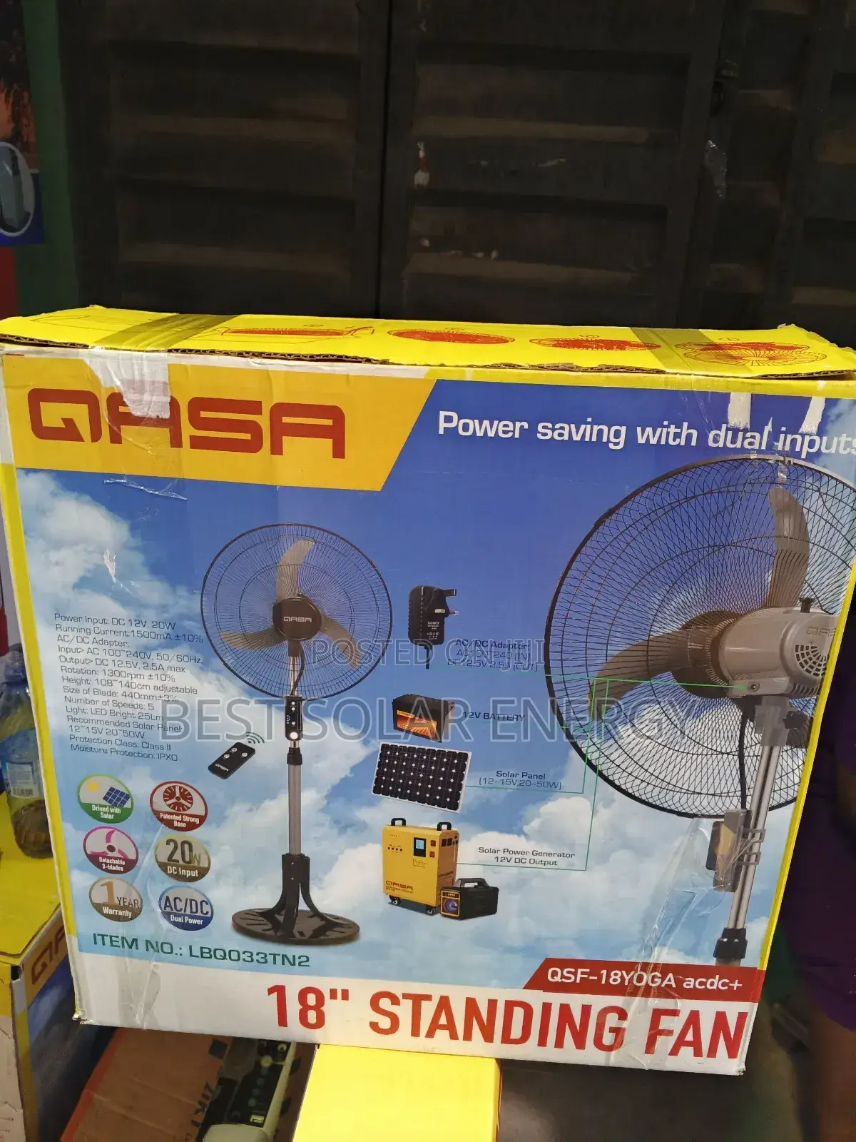 Qasa Solar Dc Fan Standing