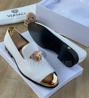 Versace White Luxury Flat Sole Shoe