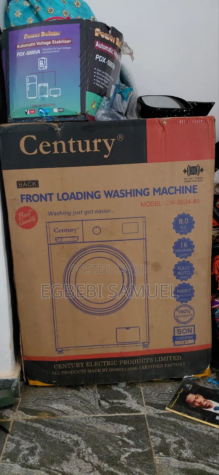 Century Front Loading Washing Machine 8kg