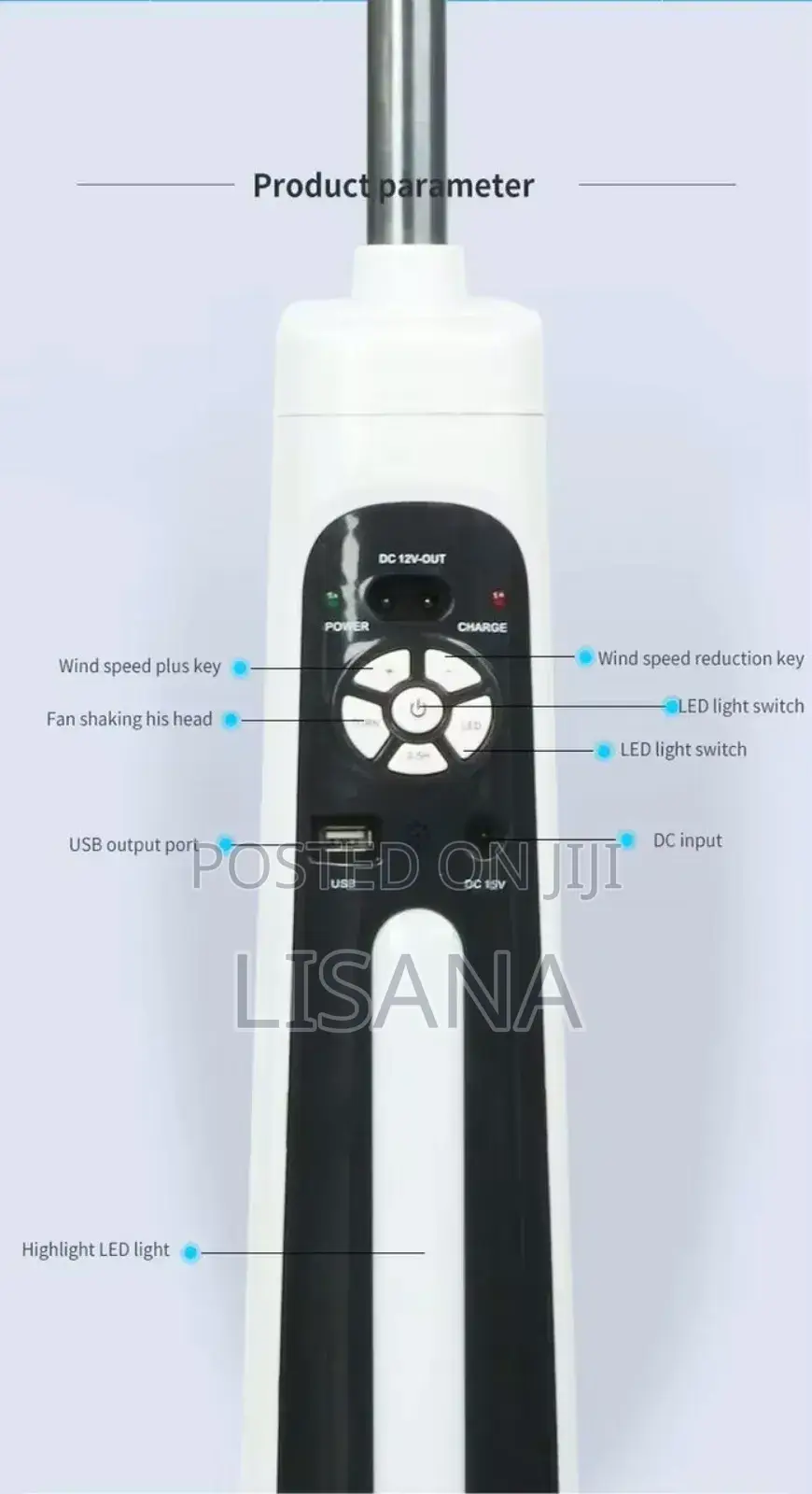 18'' Rechargeable Fan