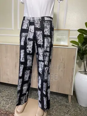 Ankara Pants Baggie Trousers 100% Cotton Black and White