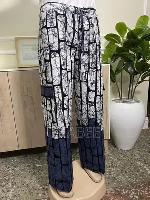 Ankara Baggie Pants Trousers 100% Cotton Black White Grey