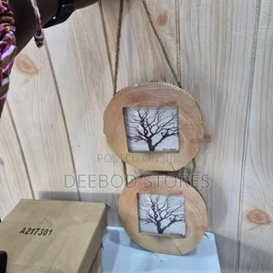 Rustic Wooden Hanging Photo Frame Tree Trunk Design