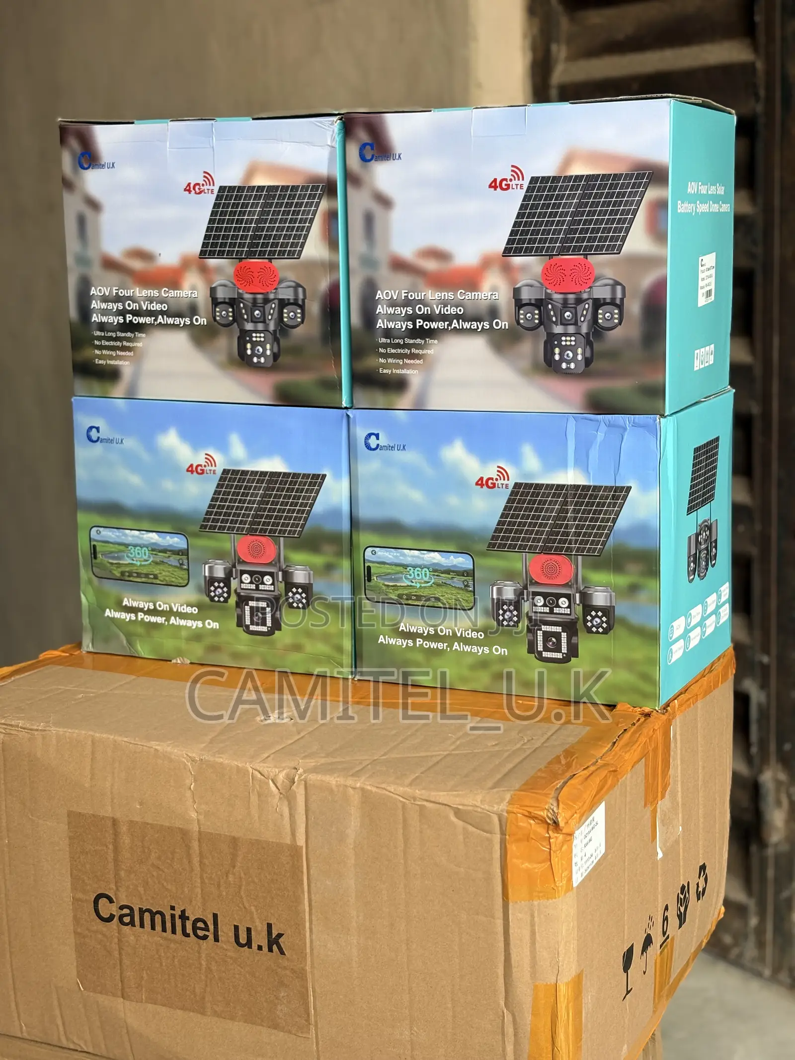 Hi-Easy 4-Lens PTZ Solar Energy Alert Security Camera