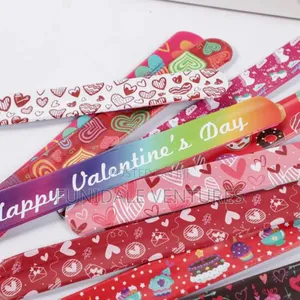 24 Pack Valentine Themed Slap Wrist Bracelet