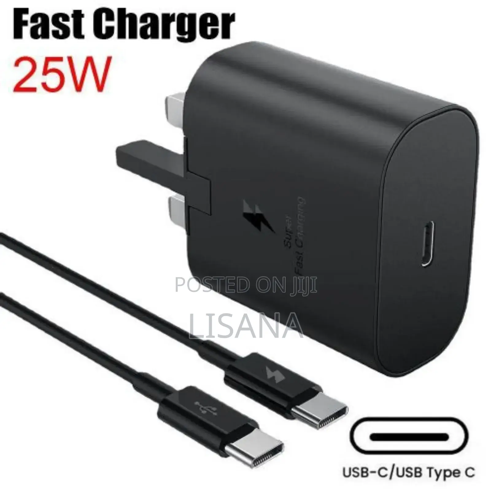 Samsung Type C to Type C Charger – 25w | Black
