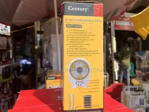 Century 8" Rechargeable Fan With Solar Panel and 2 Led Tubes