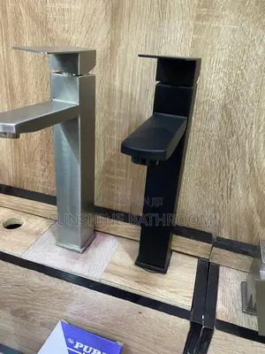 Long Square Basin Mixer Black and Anti Rust