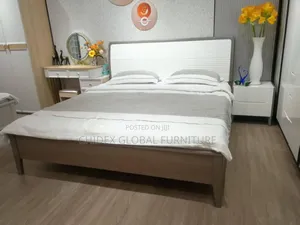 Turkish Executive Simple Bed Frame With Two Side Drawers and a Mirror
