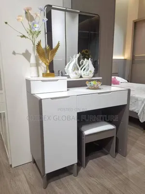 Turkish Executive Simple Bed Frame With Two Side Drawers and a Mirror