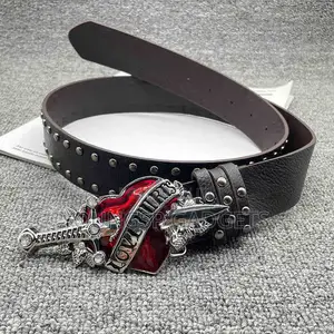 Goth ‘Love Hurts’ Leather Belt