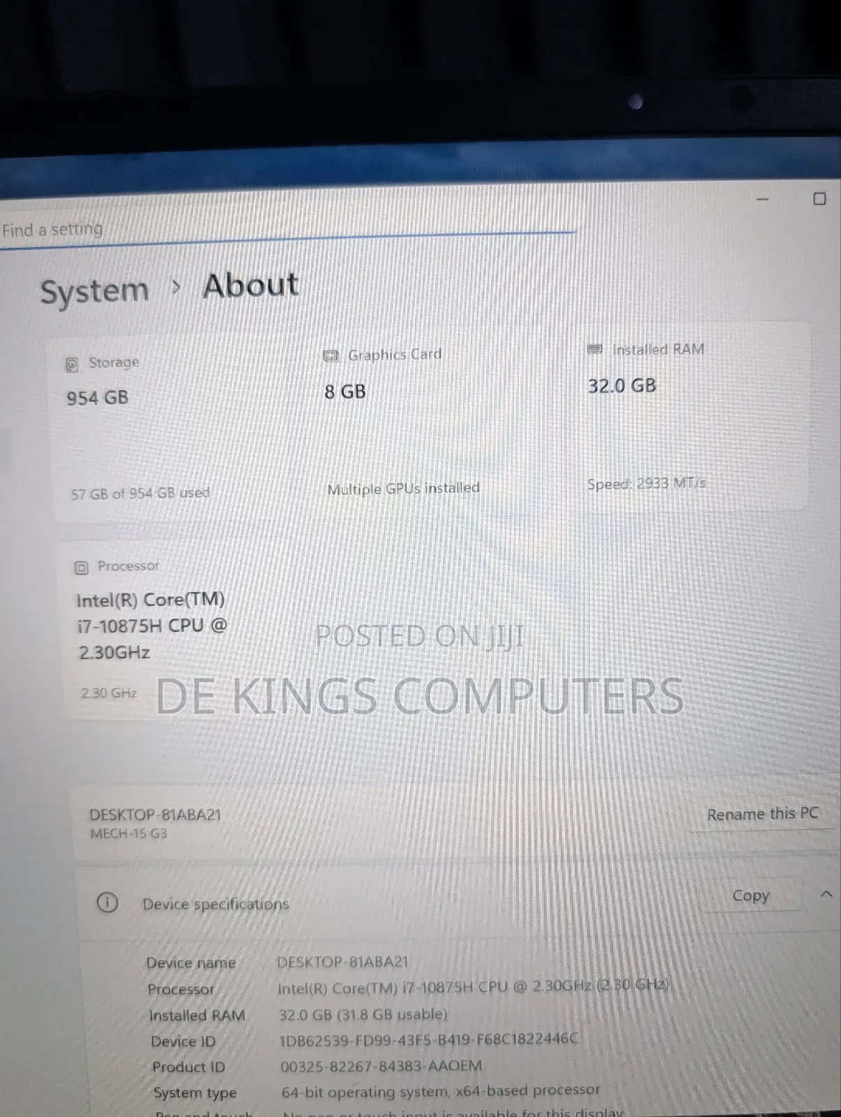 New Laptop 32GB Intel Core i7 SSD 1T