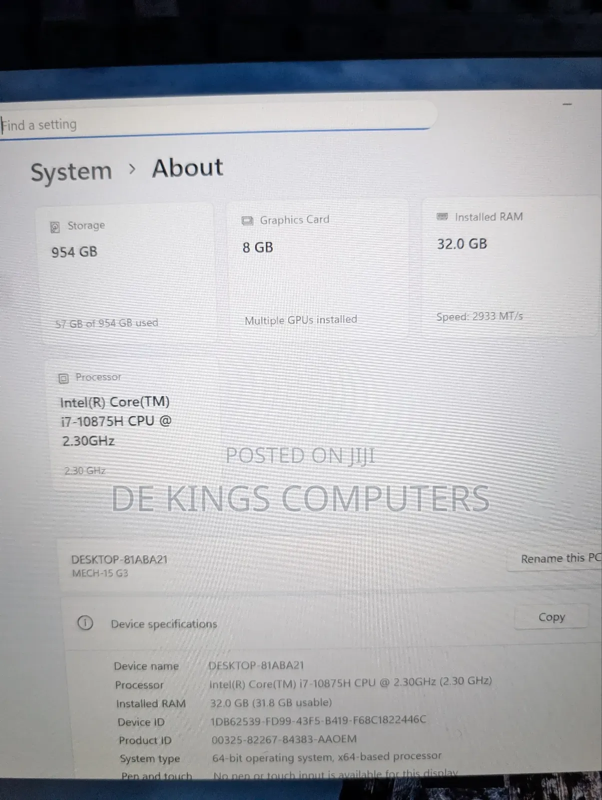 New Laptop 32GB Intel Core i7 SSD 1T