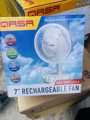 Qasa 7inch Rechargeable Fan (Power Bank Can Charge the Fan)