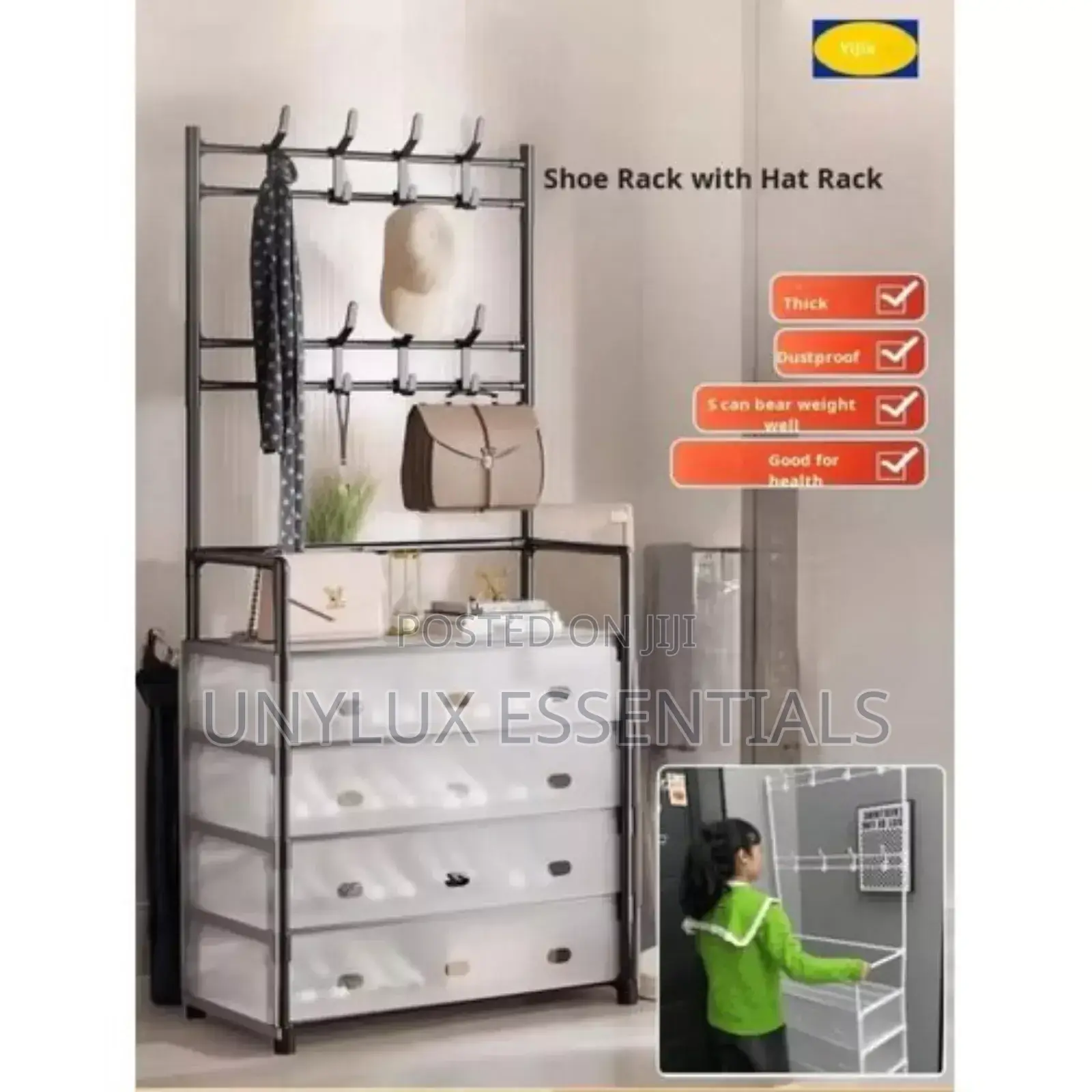 Dust Proof Multi-Purpose Hat and Shoe Rack
