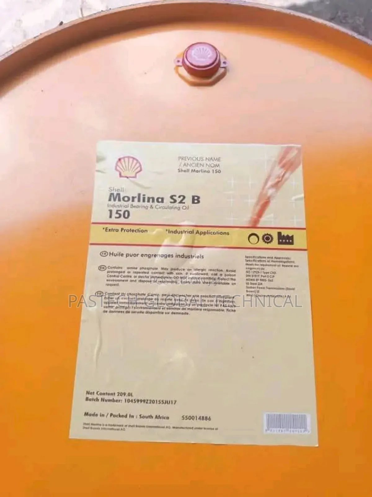 Shell Morlina S2 B 150 (209l/Drum) for sale - PASTECH GLOBAL TECHNICAL ...