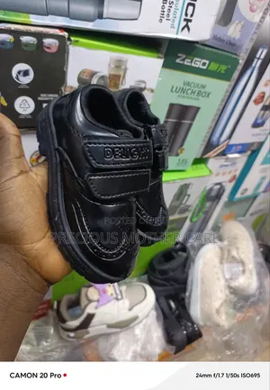 Children Leather School Shoes Black