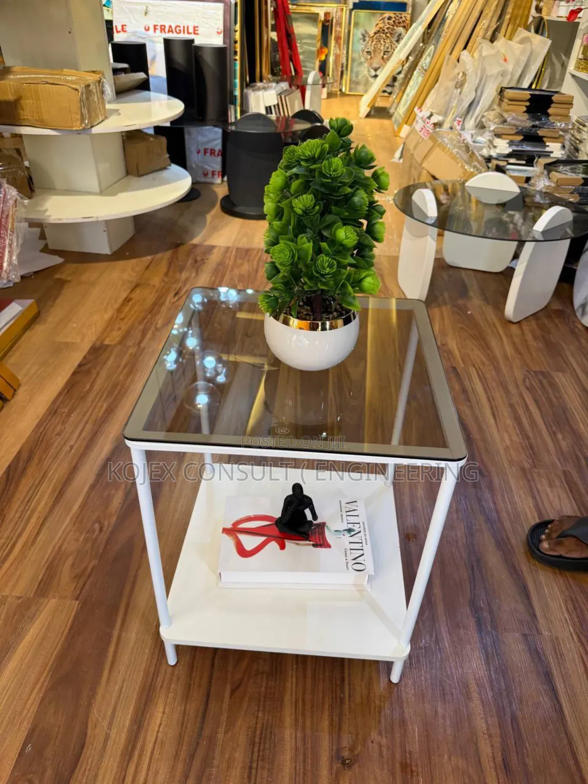 Luxury Glass Top Side Stool