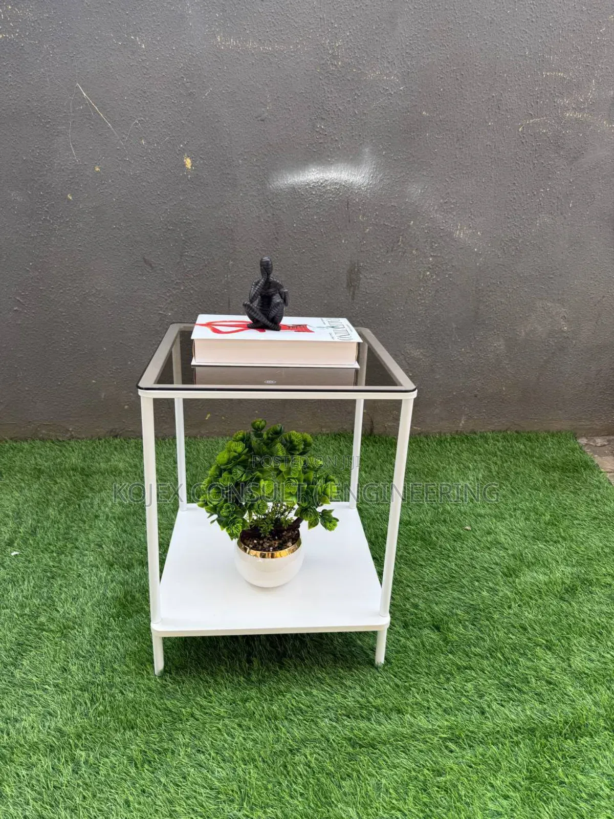 Luxury Glass Top Side Stool