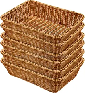 Woven Rattan Storage Basket/ Serving Tray