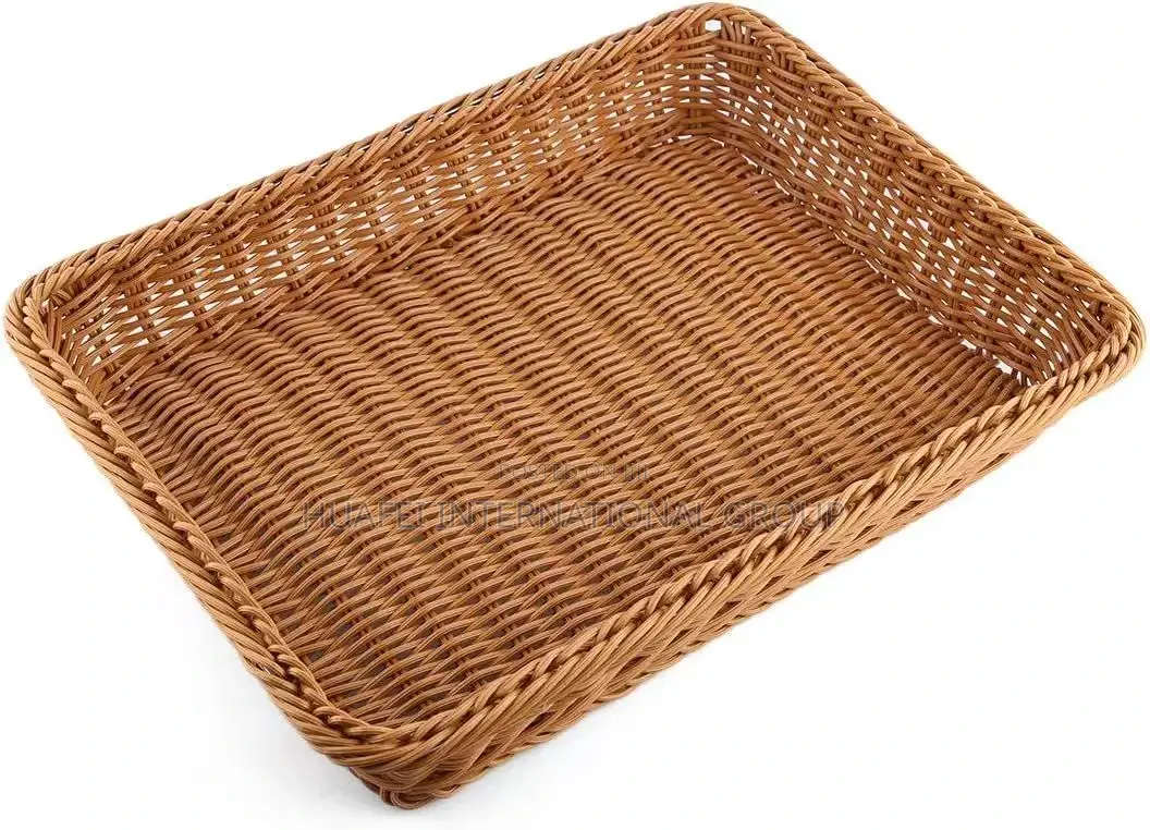 Woven Rattan Storage Basket/ Serving Tray