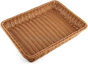 Woven Rattan Storage Basket/ Serving Tray