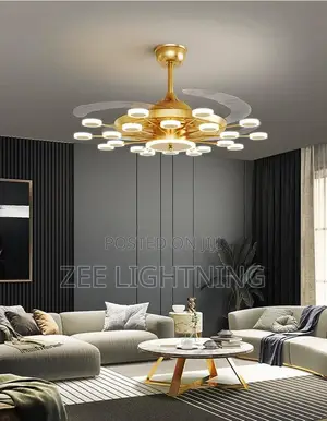 Led Gold Ceiling Chandelier With Remote /Bluetook