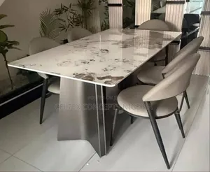 Rectangular Marble Dining Table With 6 Chairs
