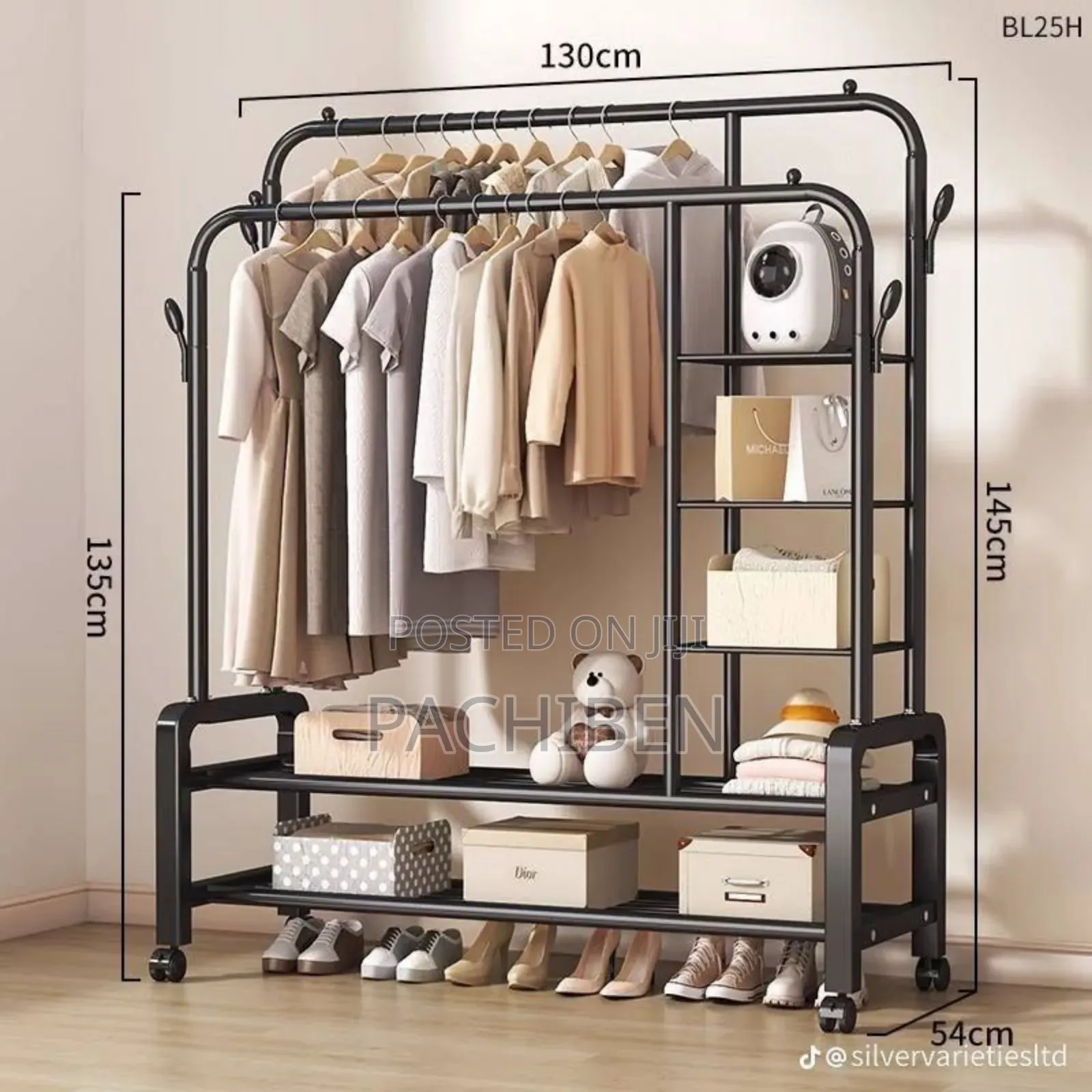 68kg Double Pole Hanger With Wheels