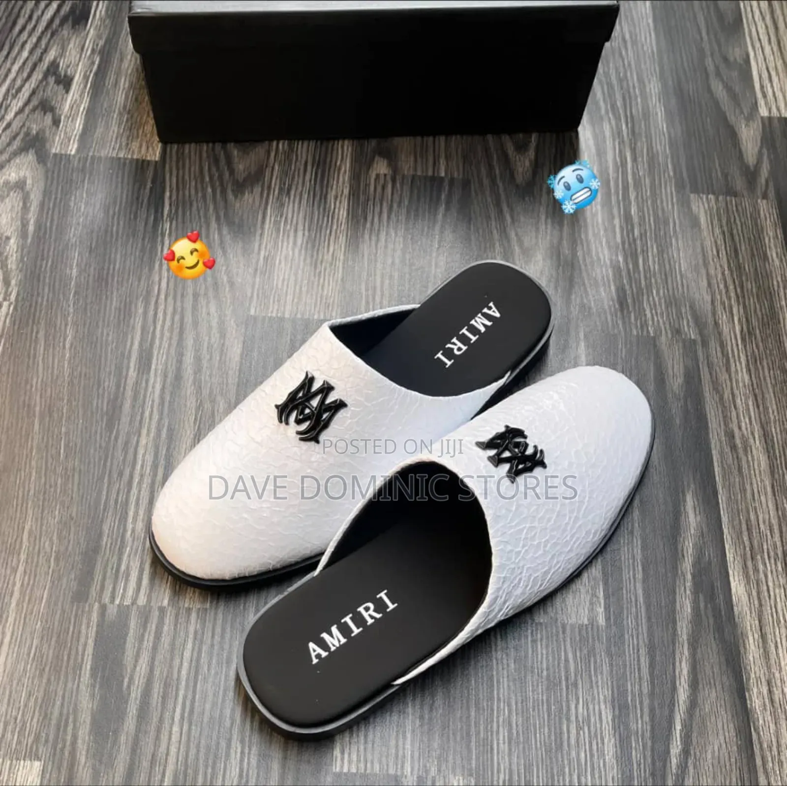Amiri Logs Wet Looks Leather Half Clogs