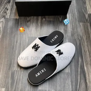 Amiri Logs Wet Looks Leather Half Clogs