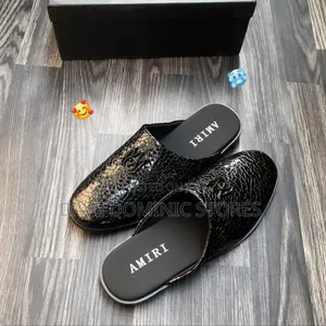 Amiri Logs Wet Looks Leather Half Clogs