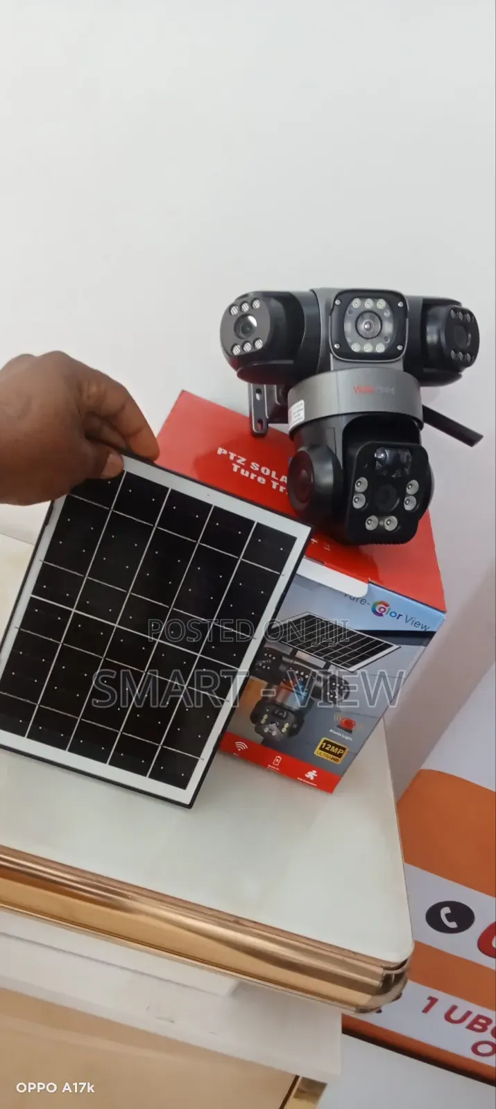 Triple Lens PTZ Solar CCTV Camera