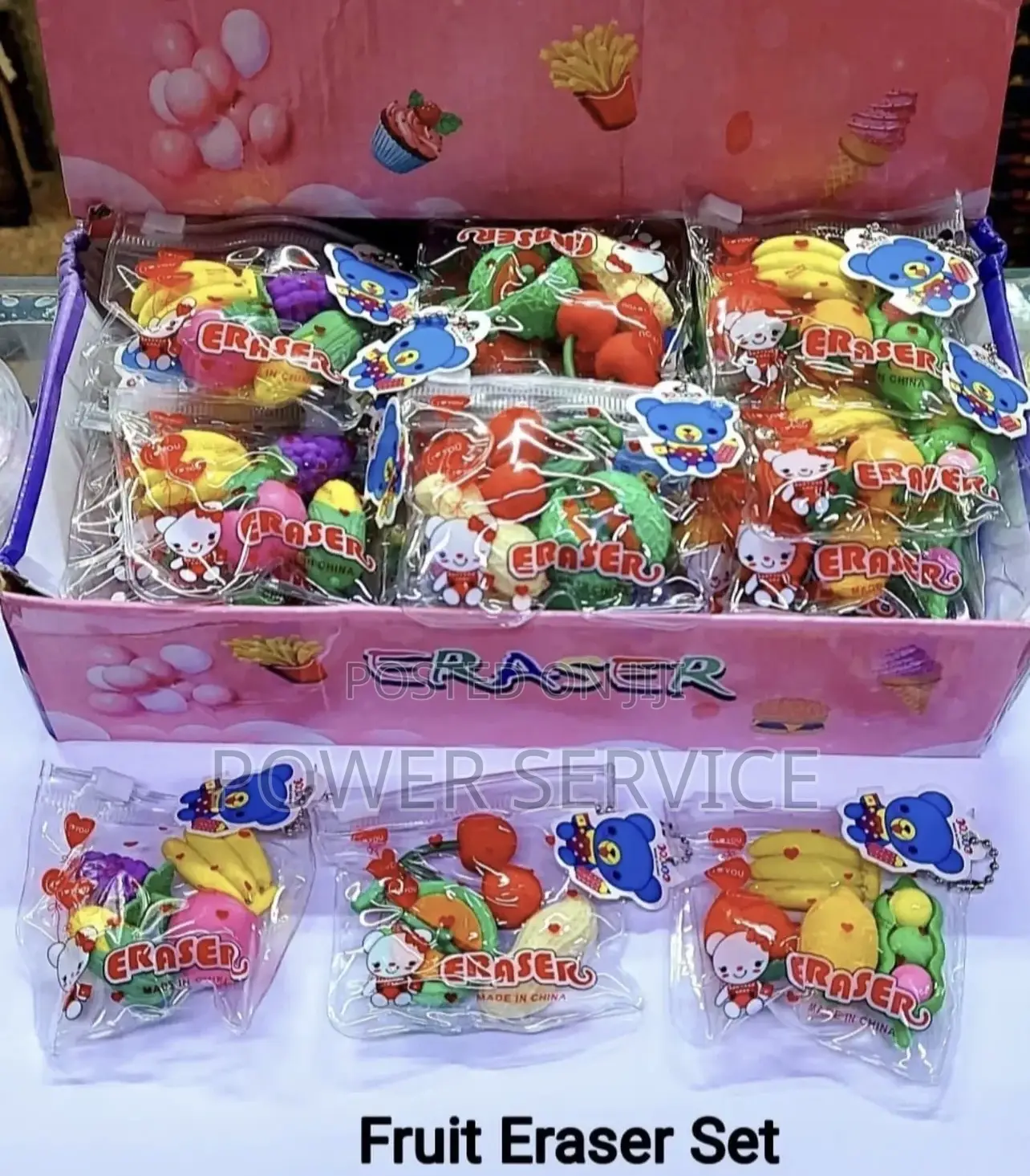 Fancy Fruit Erasers 36 PCS