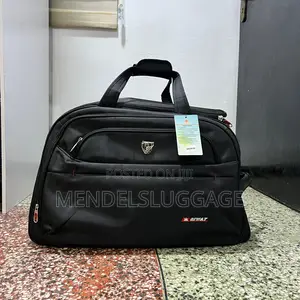 Black Spacious Fabric Travel Duffel Bag