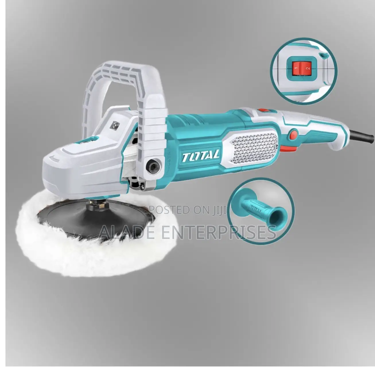 Total 1400w Angle Polisher, Variable Speed 1500-3600 Rpm