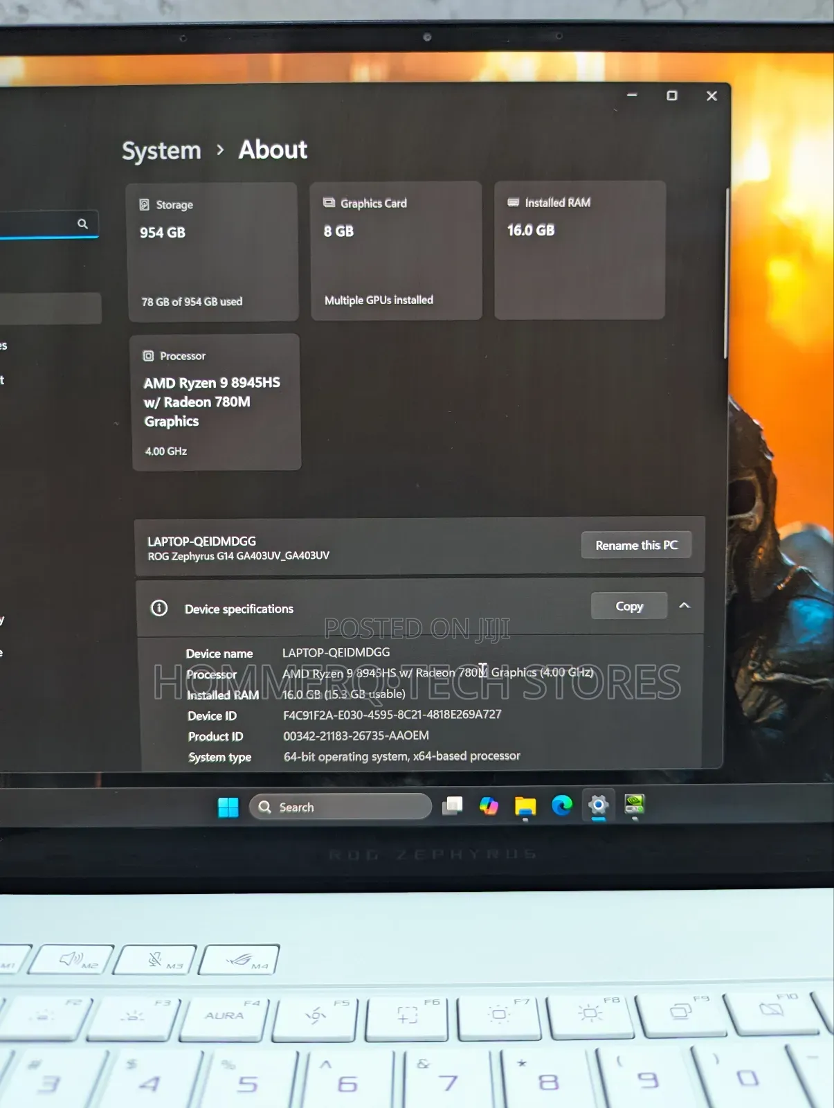 Laptop Asus ROG Zephyrus G14 16GB AMD Ryzen 9 SSD 1T