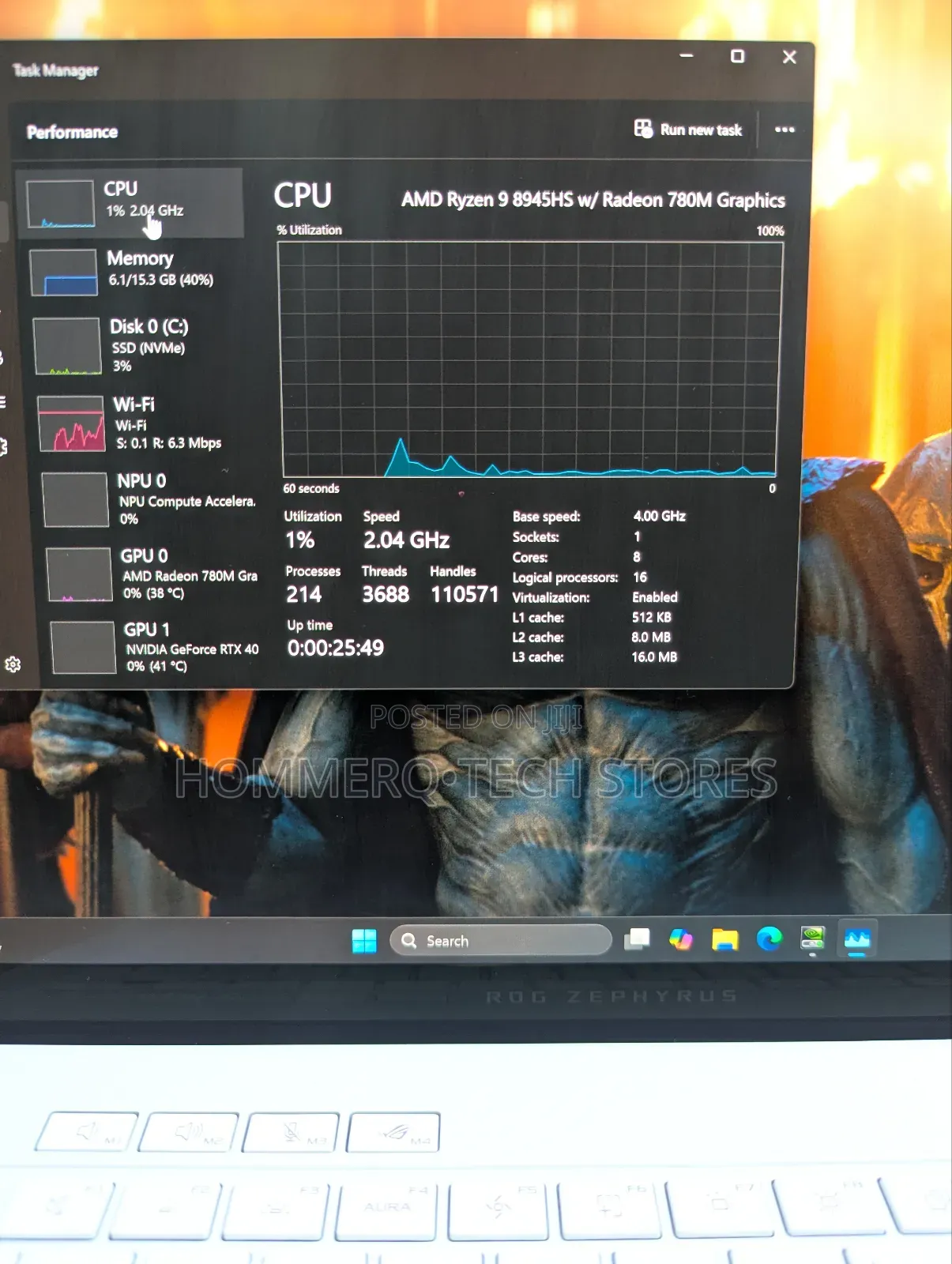 Laptop Asus ROG Zephyrus G14 16GB AMD Ryzen 9 SSD 1T
