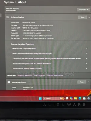 Laptop Dell Alienware X17 R1 16GB Intel Core I9 SSD 1T
