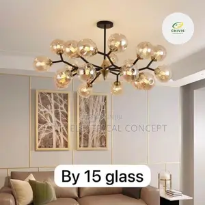Designer's High-End Colored Glass Magic Bean Chandelier Living Dining