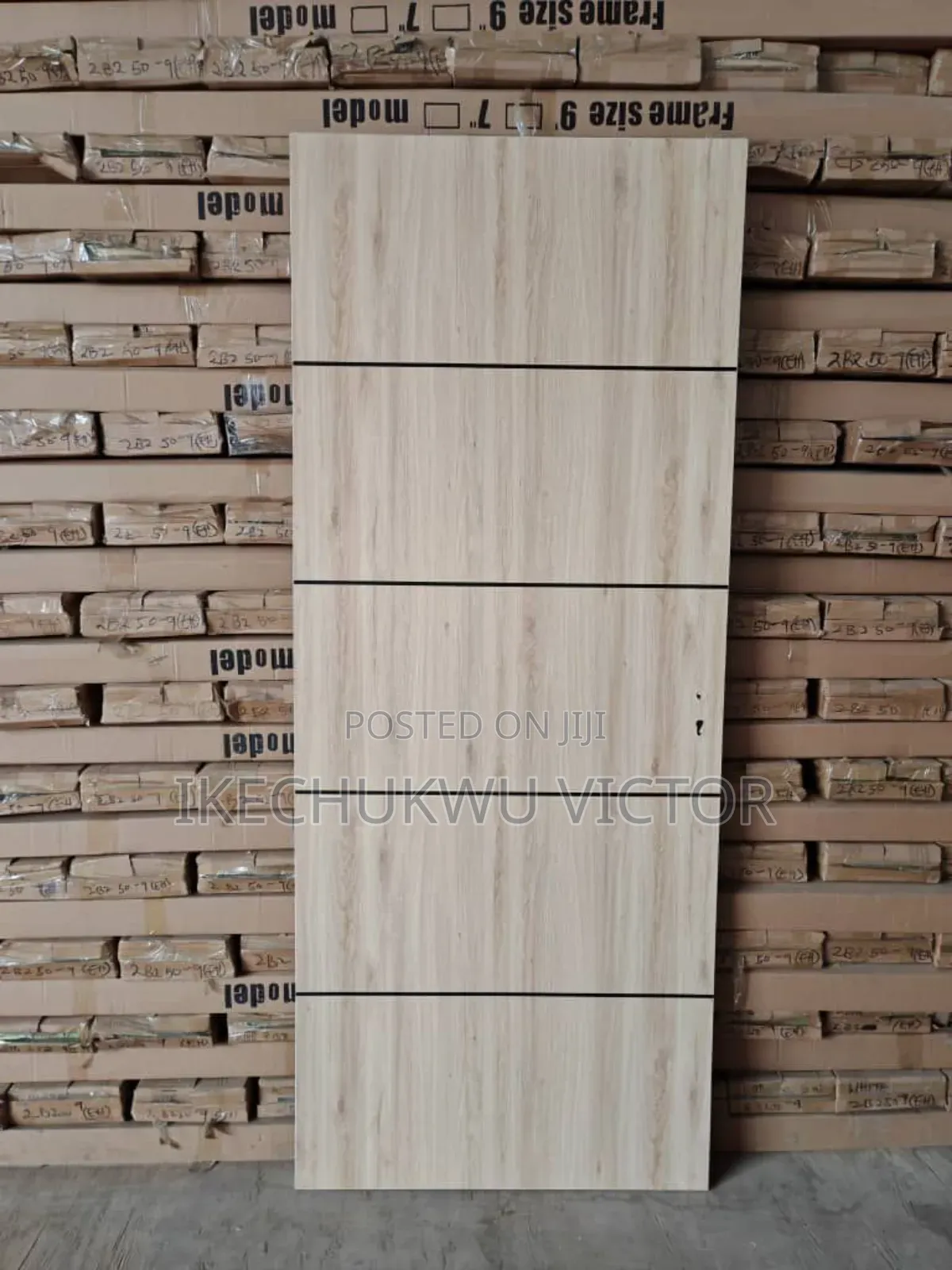 Black Line Wood Door