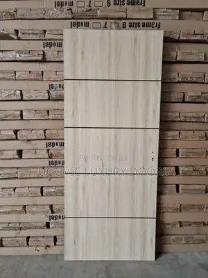 Black Line Wood Door