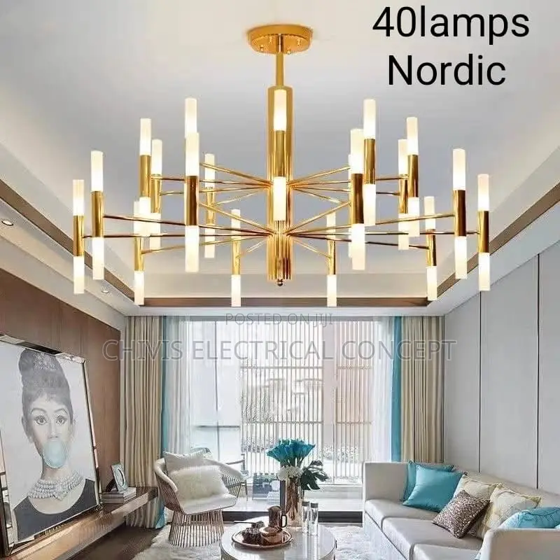 Luxury Multi-Head Branch Design Ceiling Chandelier Gold/