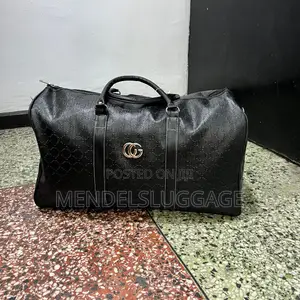 Premium Black Monogram Travel Duffel Bag – Large Size