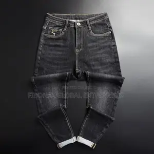 Original Stock Jeans Trouser for Men - Non Fade Black